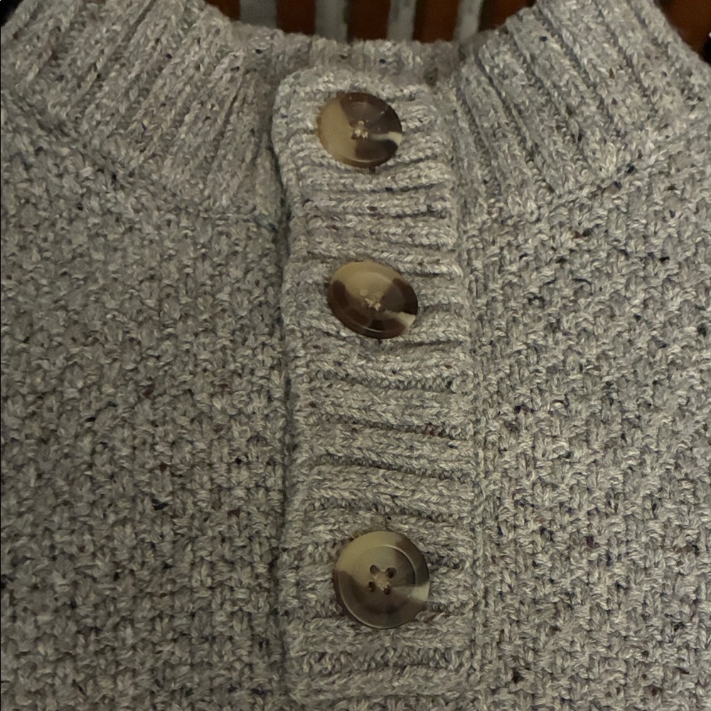 Big Boy Gray Sweater with Button Collar 16 - Picture 2 of 5